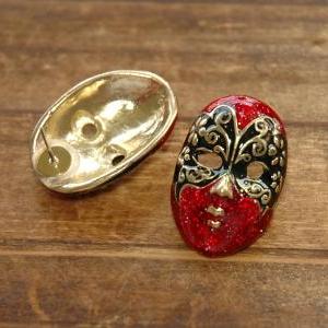 Red Phantom Of The Opera Butterfly Mask Earrings