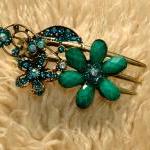 Emerald Stones and Rhinestone Bloom..