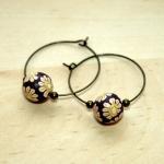 Polymer Clay Beads And Brass Charms Dangle Earring