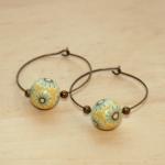 Polymer Clay Beads And Brass Charms Dangle..
