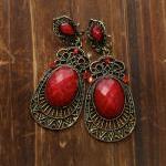 Vintage Earrings - Ruby Stones