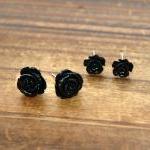 Lovely Shimmering Steampunk Rose Ear Studs 2 Pairs