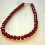 Elegant Ruby Beads Versatile Necklace