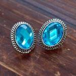 Madam Butterfly Vintage Earrings - Turquoise