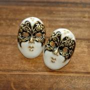 White Phantom of the Opera Butterfly Mask Earrings