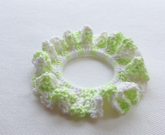 Greenie Elfie Cotton Hand Crochet Hair Tie