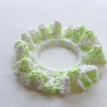 Greenie Elfie Cotton Hand Crochet Hair Tie